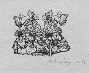 Paris Almanak, 1897: Kuyruk parçası, Yaz, 1897. by Auguste Louis Lepère