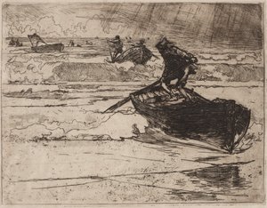 Fırtınadan Önce Kaçan Balıkçılar by Auguste Louis Lepère
