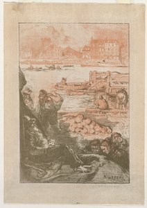 [Rıhtımdaki Köylüler, Paris] by Auguste Louis Lepère