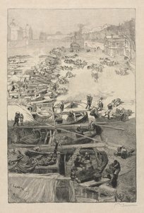 Hôtel de Ville'e Gelen Patatesler by Auguste Louis Lepère