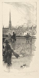 Quai des Grands Augustins, Paris. by Auguste Louis Lepère