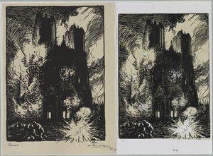 Reims, 1914. by Auguste Louis Lepère