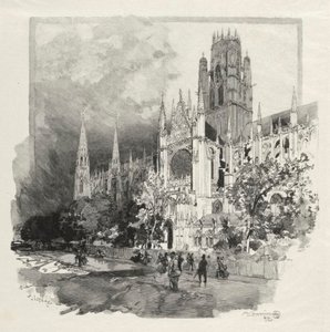 Resimli Rouen: Saint Ouen Kilisesi, 1896. by Auguste Louis Lepère