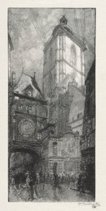 Resimli Rouen: Büyük Saat by Auguste Louis Lepère