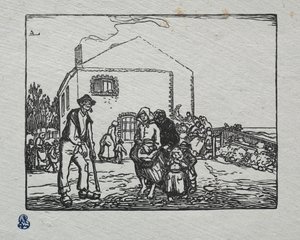 Son Evdeki Dilenciler by Auguste Louis Lepère