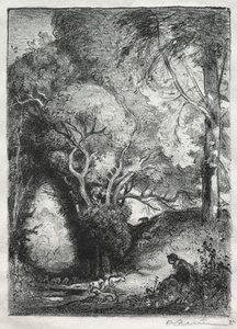 Haziran ayında Ravine. by Auguste Louis Lepère