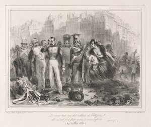 1831 Albümü: Polignac'ın askerlerinden birini öldürmek istiyorum. Çocuğumu esirgemediler (Tarihi) by Auguste Raffet
