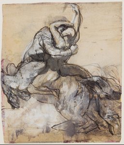 Centaur genç bir adamı kaçırıyor by Auguste Rodin