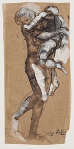 Bir erkek çocuğu taşıyan kadın by Auguste Rodin