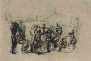 La Ronde, c.1883 (kuru nokta) by Auguste Rodin
