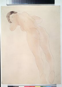 ""Nu"" (Çıplak) Çıplak yatan kadın. Suluboya Auguste Rodin (1840-1917) 1900-1908 Puşkin Müzesi, Moskova by Auguste Rodin