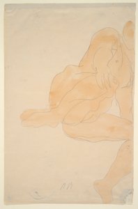 Çıplak Oturma, Diz Kaldırılmış by Auguste Rodin