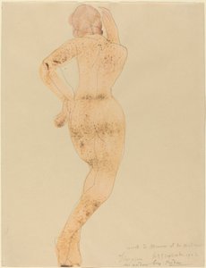 Eylemdeki Kadın Figürün Arkadan Görünümü by Auguste Rodin