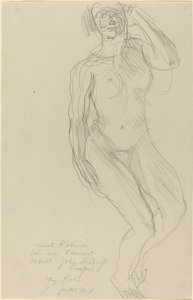 Oturan Kadın Çıplak İleriye Bakmak by Auguste Rodin