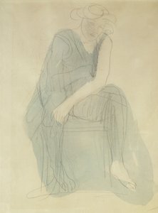 Oturan Kadın; kadın Assise, by Auguste Rodin