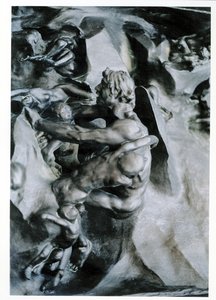 Cehennemin Kapıları, Ugolino ve Oğulları detayı, sol orta panel, 1887 dolayları bronz