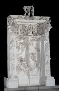 Cehenneme açılan kapı. Alçıdaki yüksek kabartma, gölgeler grubunun üstesinden gelir by Auguste Rodin