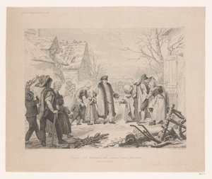 Louis XVI fakir bir mahalleyi ziyaret ediyor Louis XVI distribue des secours aux pauvres (nesnenin başlığı) by Auguste Thomas Marie Blanchard