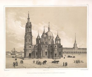 II. Catherine Zamanında Saint Isaacs Katedrali'nin Görünümü Gönderen: Saint Isaacs Katedrali'nin İnşası, 1845
