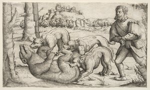 Ayı Avı by Augustin Hirschvogel