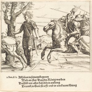 Abşalom Joab tarafından öldürüldü, 1548. by Augustin Hirschvogel