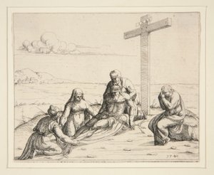 İsa'nın Bedeni ile Joseph ve Nicodemus by Augustin Hirschvogel