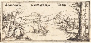 Üç Yanan Şehir ile Manzara: Sodom, Gomorra ve Tyrus