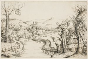 Eğri Ahşap Köprülü Manzara by Augustin Hirschvogel
