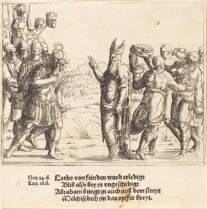 Ekmek ve Şarap ile Melchizedek, 1547. by Augustin Hirschvogel
