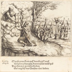 Musa Tabletleri Alırken, 1548. by Augustin Hirschvogel