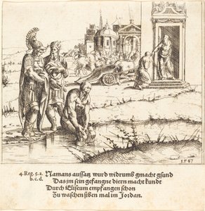 Naaman Cüzzamdan İyileşti, 1547. by Augustin Hirschvogel