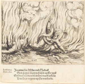 Nadab ve Abihu, 1549. by Augustin Hirschvogel