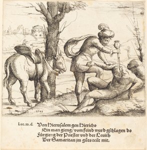 İyi Samiriyeli benzetmesi, 1549. by Augustin Hirschvogel