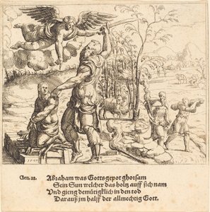 Isaac'in Kurban Edilmesi by Augustin Hirschvogel
