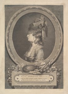 Adrienne-Sophie Marquise de *** portresi, 1779. by Augustin de Saint Aubin