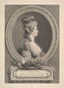 Louise Emilie Baronne de *** portresi, 1779. by Augustin de Saint Aubin