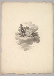 Solda Güller ve Aşağıda ve Sağda Güvercinler ile Bulut Üzerinde Madeni Paralı Vinyet..., 1778-80. by Augustin de Saint Aubin