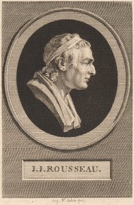 Jean Jacques Rousseau by Augustin de Saint Aubin after Jean Antoine Houdon