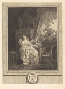 İspanyol aşkı by Augustin de Saint Aubin and Noël Pruneau after Jean Baptiste Le Prince