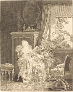 İspanyol aşkı by Augustin de Saint Aubin and Noël Pruneau after Jean Baptiste Le Prince