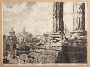 Roma, Augustus Forumu (kağıt üzerine gravür) by Augusto Baracchi