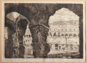 Roma, Kolezyum Kemerleri (kağıt üzerine gravür) by Augusto Baracchi