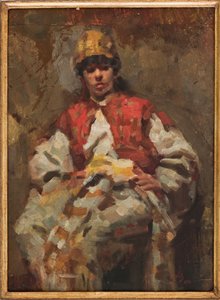 Kadın Figürü (kağıt üzeri yağlı boya) by Augusto Valli