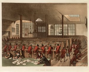 Postane, c1808 by Augustus Charles Pugin, Thomas Rowlandson