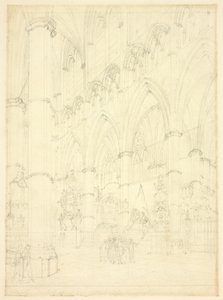 Kuzey Koridor, Westminster Manastırı by Augustus Charles Pugin
