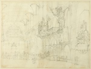 Londra'daki Microcosm'dan Guild Hall için Çalışma by Augustus Charles Pugin
