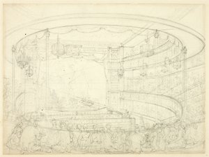 Sadlers Wells Tiyatrosu için Çalışma by Augustus Charles Pugin