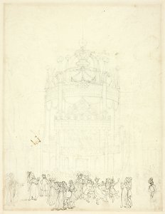 Vauxhall Bahçesi için Çalışma by Augustus Charles Pugin