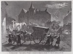 Paris dışındaki savaşlarda yaralanan Sakson askerlerinin gelişi, Fransa-Prusya Savaşı, 2 Aralık 1870 (gravür) by Augustus J. Beck