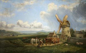 Kearsey'nin Yel Değirmeni, Minchinhampton Common, Gloucestershire by Augustus Turner